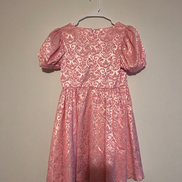 Pink Metallic Floral Dress - Picture 3 of 4